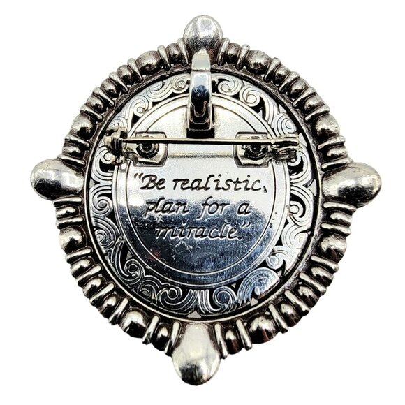 Brighton Silver Tone Oval Clear Crystal Pendant Brooch - Picture 2 of 4